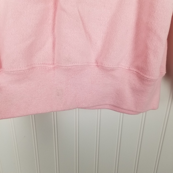 Vintage 90s USA Tultex Blank Crew Neck Sweatshirt Pink Adult Medium Cotton Blend - Picture 10 of 11